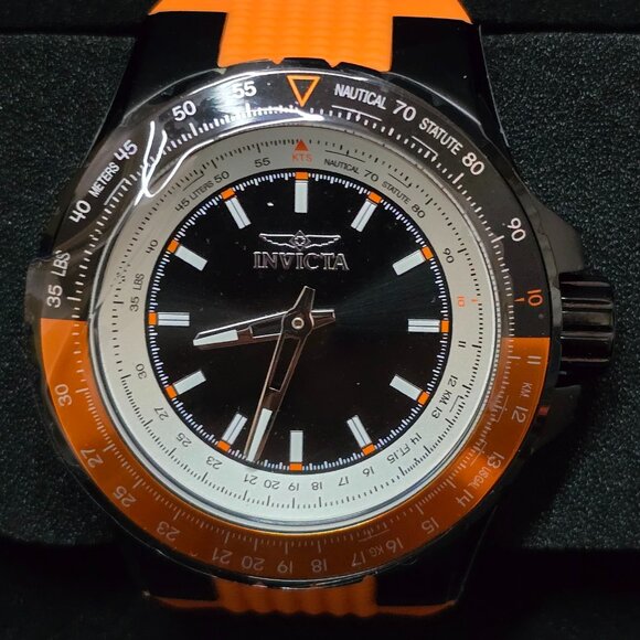 Invicta Aviator Men's Watch - 50mm Orange (49656) - Orange, Black, & White - Picture 1 of 9